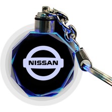 7/24 Hediye Nissan Logolu 2d Patlatma Kristal LED Işıklı Anahtarlık, Araba Anahtarlığı