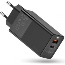 Coofbe Gan 65W 1x Pd Type C, 1x USB Ultra Hızlı Şarj Adaptörü,telefon, Tablet, Macbook Şarj Adaptörü