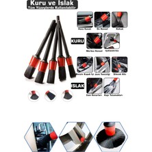 Technojet 5'li Oto Araç Iç ve Dış Detaylı Temizlik Fırça Seti Detail Dash Brush Set Araç Oto ve Motosiklet Bakımı