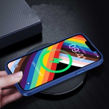 CoverZone  iPhone 14 ile Uyumlu Kılıf Kontrast Renk Tasarımlı Cynosure Kapak Lacivert