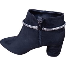 Adelfa Kadın Siyah Taşlı Bot