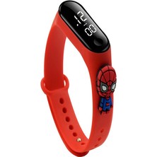 Schulzz Spiderman Örümcek Karakter Figürlü Yeni Model Su Geçirmez LED Ekran Çocuk Saati Kutulu Hediyelik