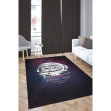 Homshtag Astro Kedi Koyu Renkli Salon Halısı Siyah Gölgeli Genç Odası Halısı Kedi Desenli Halı