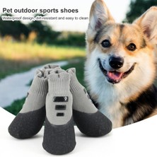 Xcspace 4 Adet Pet Ayakkabı Su Geçirmez Kaymaz Iyi Esneklik Pet Köpek Sneakers (Yurt Dışından)