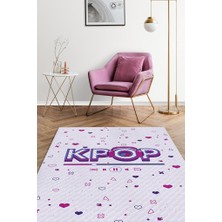 Homshtag K-pop Çalar Mor Renkli Halı Genç Odası Halısı Modern Hediyelik Kpop Sever Halısı Kpop Halı