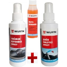 Würth Yağmur Kaydırıcı Sprey & Würth Buğu Önleyici Sprey & Würth Konsantre Cam Sabunu