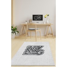 Homshtag Açık Gri Ofis Halısı Pamuklu Dokuma Tabanlı Çalışma Odası Halısı Dekoratif Home Office Halı