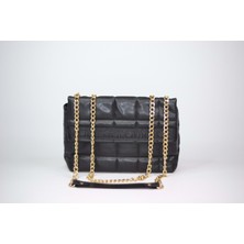 Liva 2366 Zincir Kulp Kapitoneli Kadın Omuz Çantası Liva - 2366 - Siyah