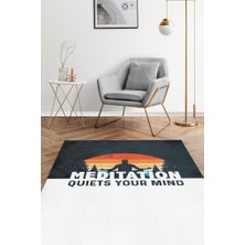 Homshtag Siyah Beyaz Meditasyon Halısı Özel Tasarım Dijital Baskı Yoga Halısı Pamuk Tabanlı Halı