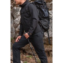 Huğlu Outdoor Siyah Softshell Mont Rüzgara ve Suya Dayanıklı
