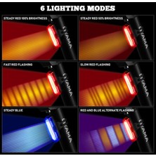 Chronus Arka Bisiklet Işıkları Güçlü 100 Lümen, Şarj Edilebilir Bisiklet Işıkları 6 Mod 2 Paket - Kırmızı (Yurt Dışından)