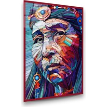 Glass Art Kızılderili Dikey Cam Tablo