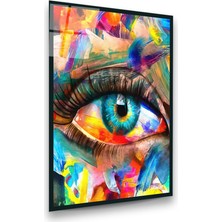Glass Art Göz Yağlı Boya Çalışma Dikey Cam Tablo
