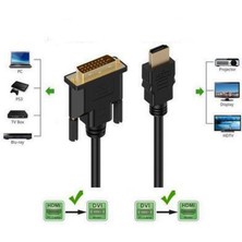 Wozlo 10M HDMI DVI - DVI HDMI Kablo 1080P Altın Uç 24+1 - 10 Metre