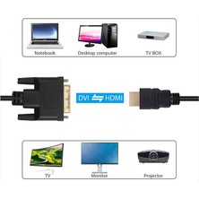 Wozlo 5m HDMI To DVI 24+1 DVI To HDMI Kablo Altın Uç - 5 Metre