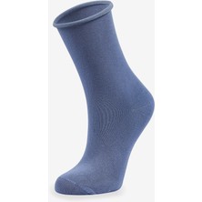 Bolero Roll Top Lastiksiz Kadın Indigo Bambu Soket Çorap