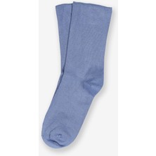 Bolero Roll Top Lastiksiz Kadın Indigo Bambu Soket Çorap
