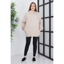 Banada Moda Kadın Line Art Sırt Baskılı Oversize Sweatshirt Oversize