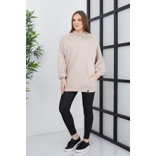 Banada Moda Kadın Line Art Sırt Baskılı Oversize Sweatshirt Oversize