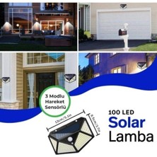 Hubstein 4 Adet 100 Solar Güneş Enerjili Hareket Sensörlü Bahçe Garaj Ev Aydınlatma Lambası
