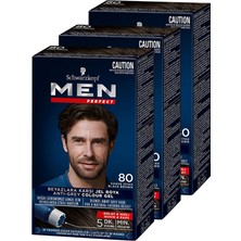 Schwarzkopf Men Perfect Erkek Saç Boyası 80 - Kahve Siyah 3 Adet