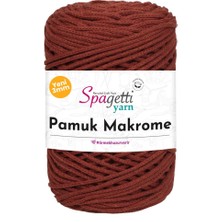 Spagetti Yarn Pamuk Makrome 3mm Kiremit El Örgü Ipliği