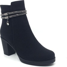 Dacfy 2000 Kadın Kışlık Termo Kaymaz Taban Günlük Siyah Süet Topuklu Bot 36-40