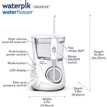 Waterpik Aquarius WP-660 650 ml 100 Psi ve 7 Jet Uçlu 10 Mod Elektrikli Ağız Duşu