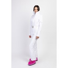 Elifim Moda Tasarım Sd Beyaz Fermuarlı Kayak Tulumu