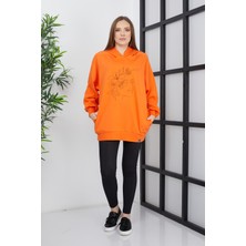 Banada Moda Kadın Line Art Baskılı Oversize Sweatshirt Oversize