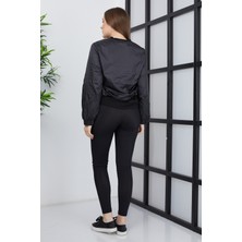 Banada Moda Kadın Çift Kumaşlı Fermuarlı Spor Ceket