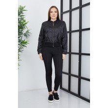 Banada Moda Kadın Çift Kumaşlı Fermuarlı Spor Ceket