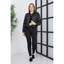 Banada Moda Kadın Çift Kumaşlı Fermuarlı Spor Ceket