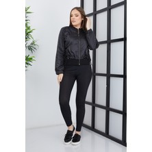 Banada Moda Kadın Çift Kumaşlı Fermuarlı Spor Ceket