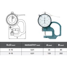Kafenn Kalınlık Komparatörü 0.10 mm Derinlik 30 mm