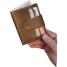 Rewina 9055 Hakiki Gercek Deri Küçükboy Ince  Çıtçıtlı Erkek - Bayan Cüzdan & Kartlık