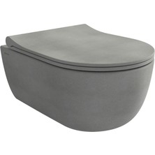 Bocchi V Tondo Rimless Kısa Asma Klozet Mat Beton