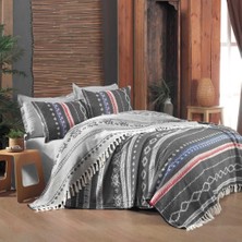 Sarev Raso Çift Kişilik Yatak Örtüsü - Siyah