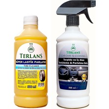 Terlans Lastik Parlatıcı Jel ve Parfümlü Torpido Parlatıcı 2 x 500 ml + Mikrofiber Bez ve Uygulama Süngeri