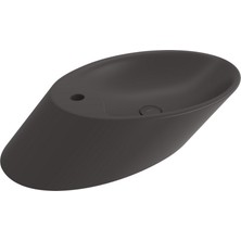 Bocchi Vessel Yatay Çanak Lavabo 72 cm Mat Antrasit