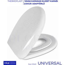 Plodna House Universal Bebek Çocuk Adaptörlü Yavaş Kapanan Klozet Kapağı Oval Form