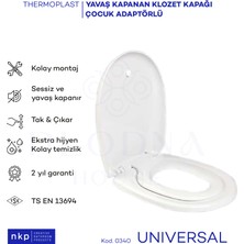 Plodna House Universal Bebek Çocuk Adaptörlü Yavaş Kapanan Klozet Kapağı Oval Form