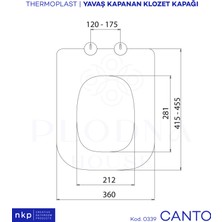 Plodna House Canto Kare Form Yavaş Kapanan Klozet Kapağı