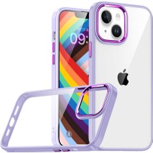 CoverZone Apple iPhone 14 Plus ile Uyumlu Kılıf Kontrast Renk Tasarımlı Cynosure Kapak Lila