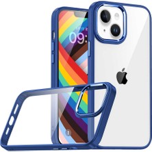 CoverZone Apple iPhone 14 Pro ile Uyumlu Kılıf Kontrast Renk Tasarımlı Cynosure Kapak Mavi