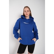 Trendseninle Kadın Mad For Nothing Baskılı Oversize Kapüşonlu Sweatshirt