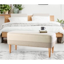 Lorence Home Randler Bench Puf - Krem