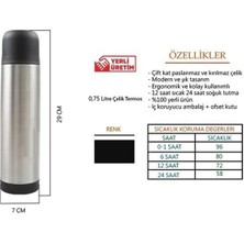 Trend Maison 750 ml Paslanmaz Çelik Bebek Süt Mama Termosu Siyah