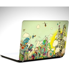 Renkli Şehir Çizgi Laptop Sticker