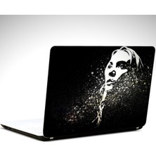 Siyah Beyaz Portre Laptop Sticker